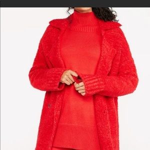 Ann Taylor Coatigan!  NWOT. A Beautiful Saturated Red!  Holiday Special 🤩